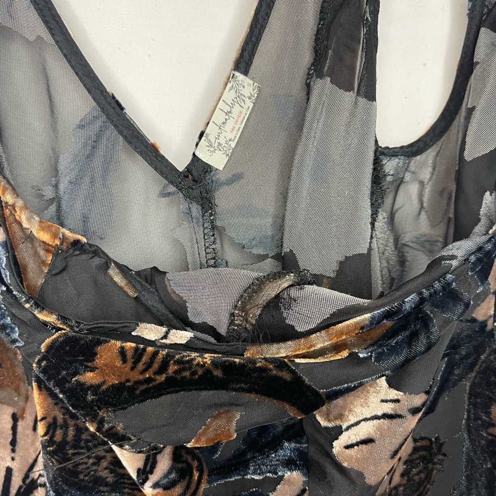 Free People sheet tank with velvet flowers